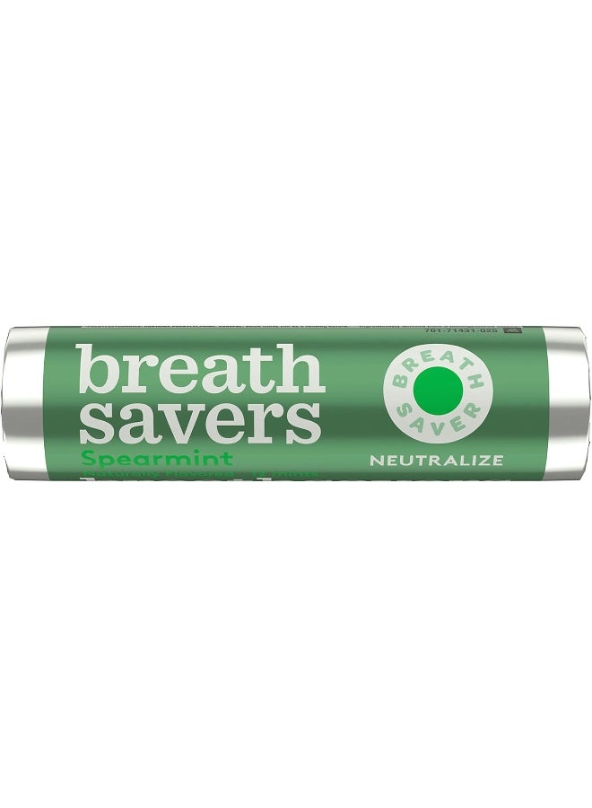 BREATH SAVERS Sugar Free Mints, Spearmint, 0.75 Ounce Roll (Pack of 24) - Image 3